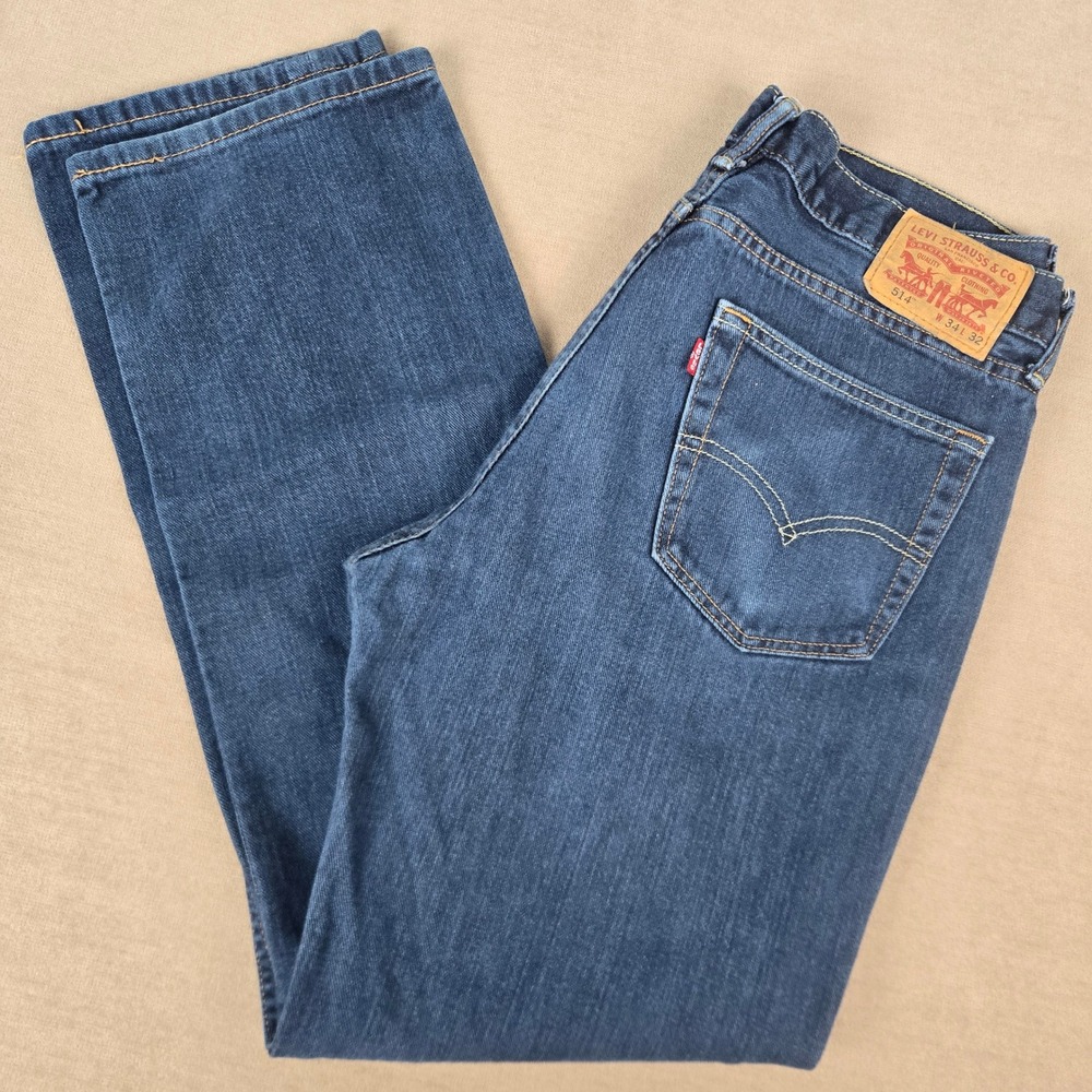 Levis 514 Mens Straight Fit Jeans Blue Medium Wash 34x32 Denim Pants